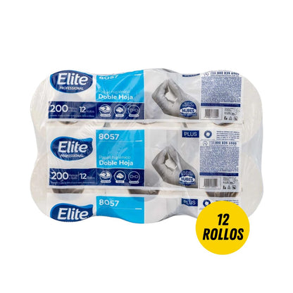 Papel higiénico Elite jr, paquete de 12 rollos de 200 mts c/u