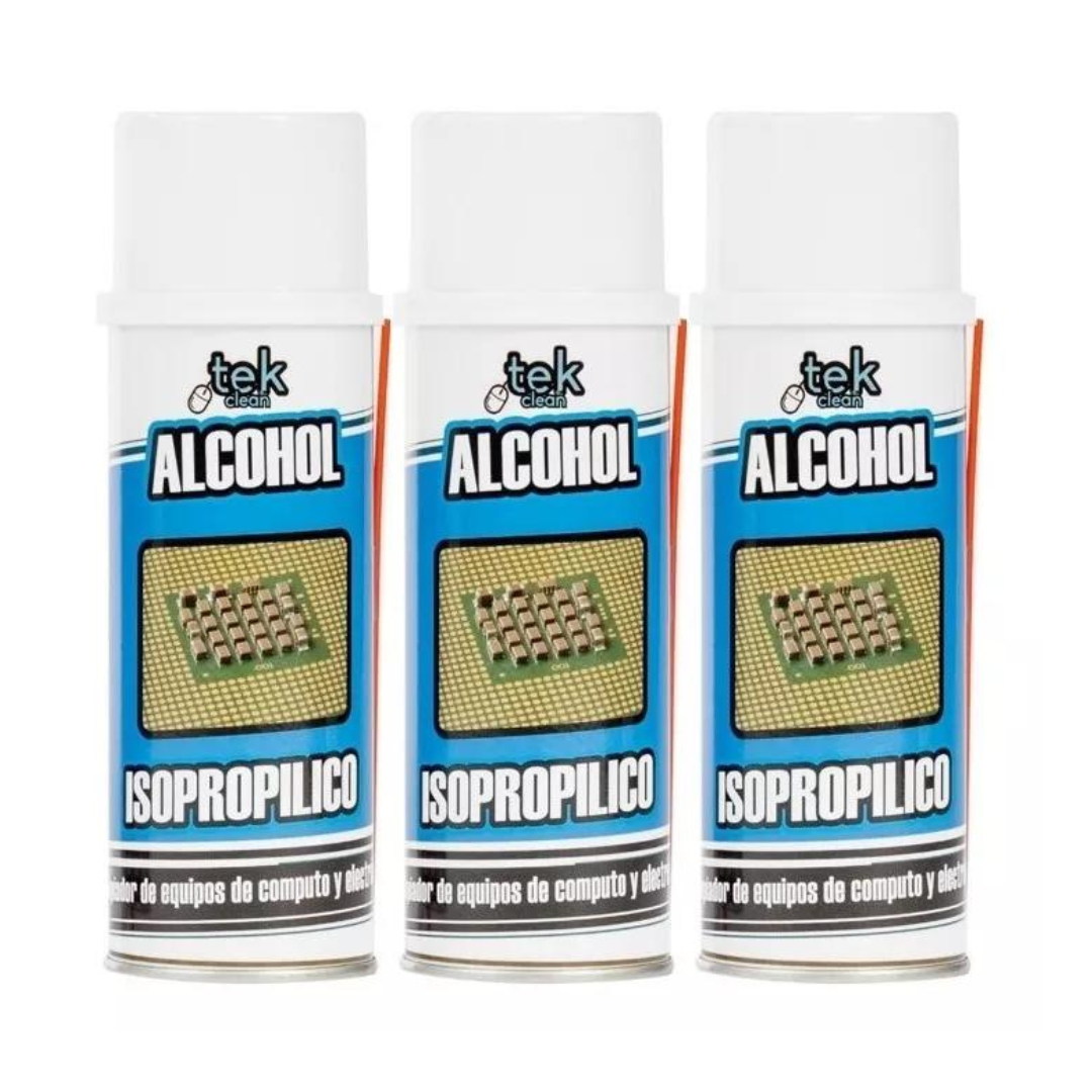 Alcohol Isopropilico Tekclean en Spray 400ml 3 Piezas