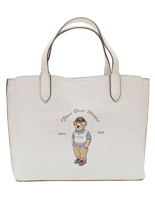 Bolsa Casual TTWNBEAR Juvenil Estampada Color Hueso