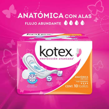 Toallas femeninas Kotex Anatómica con alas, 70 pzas.