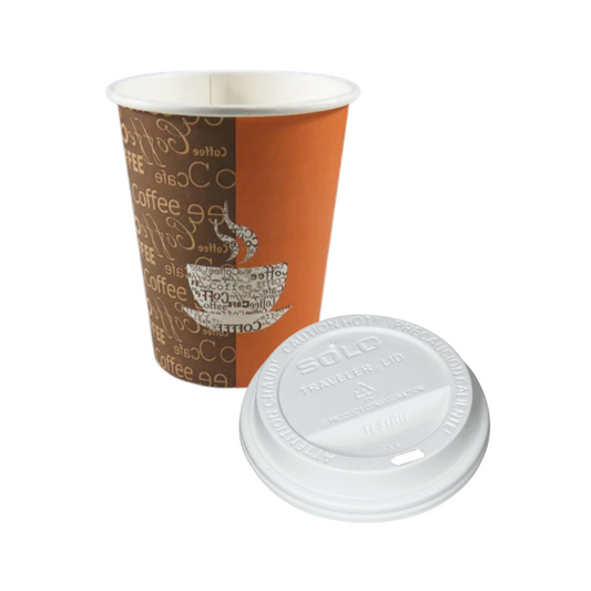 Vaso para Café 8oz. con Tapa Blanca 100 Pzas.